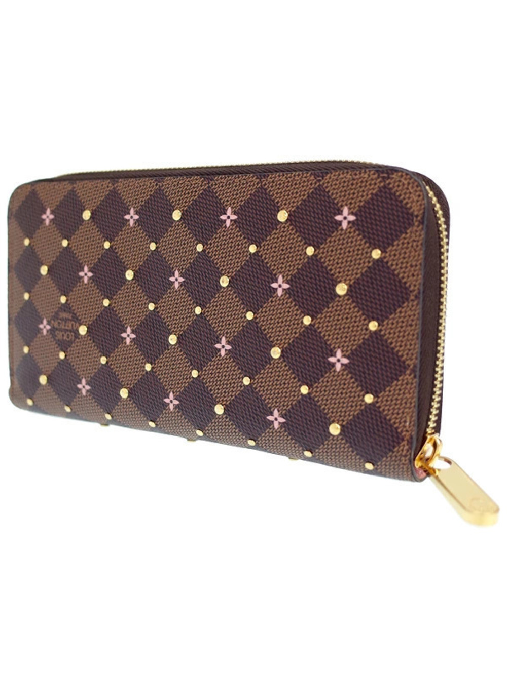 Louis Vuitton Damier Round Zippy Long Zipper Wallet Brown